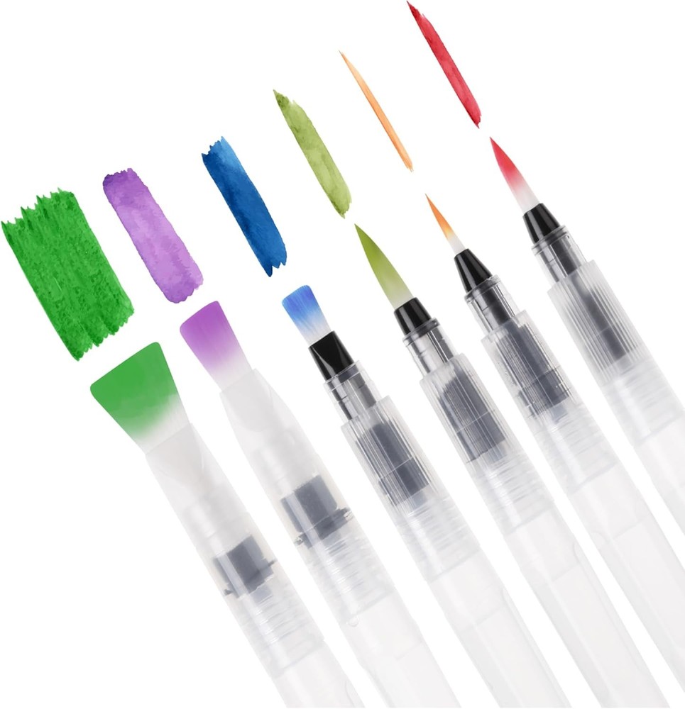 Mr. Pen- Watercolor Brush Pens, 6 pcs, Brushes Set, Large, White