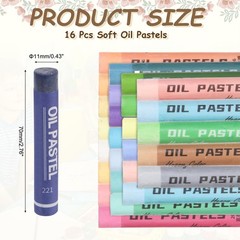 Soft Blendable Pencil Oil Pastels (Dark Blue, Pack of 16)