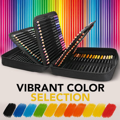 Castle Art Supplies 120 Coloring Pencils Zipper-Case Set | Premium Quality Soft