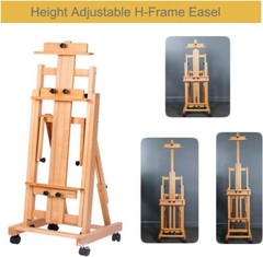 Painters H-Frame Wooden Easel Adjustable Artist Floor Easel Stand Up to 87in