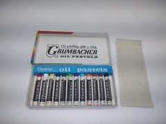 Vintage Grumbacher Wax Oil Pastels Stick 22-12 Artist Painting Drawing Crayons