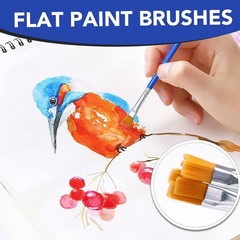 Acrylic Paint Brush Set, 200 pcs Nylon Hair Brushes for All Purpose Oil Water…