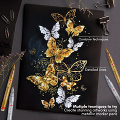Acrylic Paint Pens – Permanent Markers 2 Gold Pens & 2 Silver Paint Marker Pen S