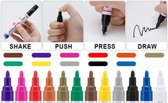 Black Paint Markers, 3 Pack Oil-Based Waterproof Quick Dry Permanent Paint Pen