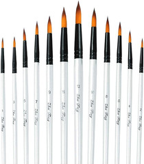 Acrylic Paint Brushes Set, 12Pcs Professional Round-Pointed Tip Artist Paintbrus