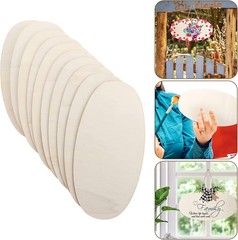 15PCS Unfinished Natural Wood Slices for DIY Crafts – Oval Wood Tags,Christma…