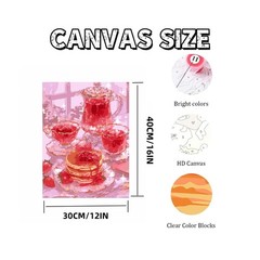 Paint by Numbers for Adults Beginner, Pink Cake Tea Adult Paint by Number Kits o