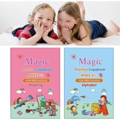 4X Magic Practice Copybook Magical Pen, Number Tracing Book Reusable Handwriting