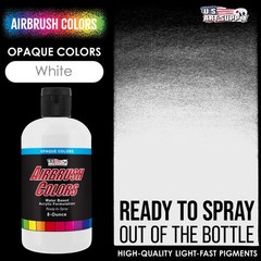 US Art Supply 8-Ounce Opaque White Airbrush Paint