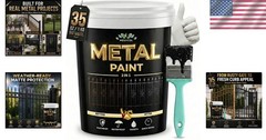 High Coverage 35 Fl Oz Rust Preventive Black Paint for Metal Furniture & Gates