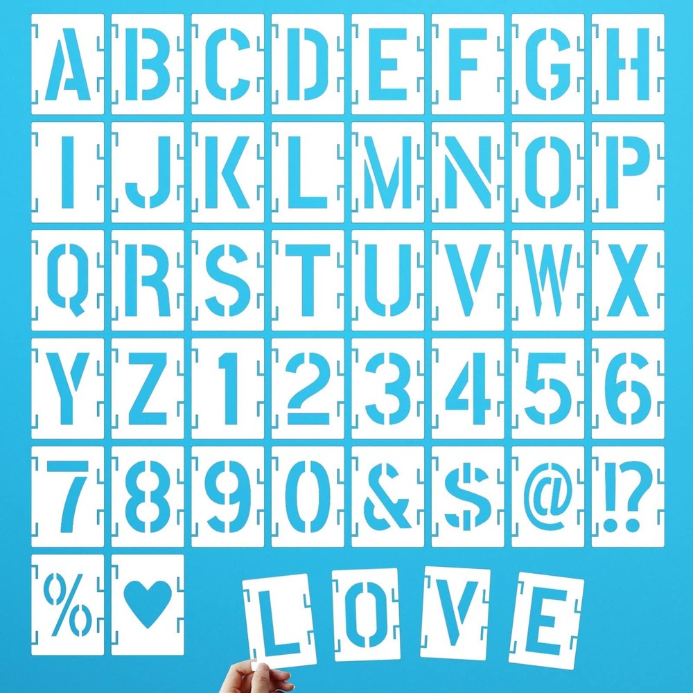 DZXCYZ 1 Inch Letter Stencils Numbers Craft Stencils, 42 Pcs Reusable 1
