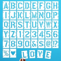 DZXCYZ 1 Inch Letter Stencils Numbers Craft Stencils, 42 Pcs Reusable 1