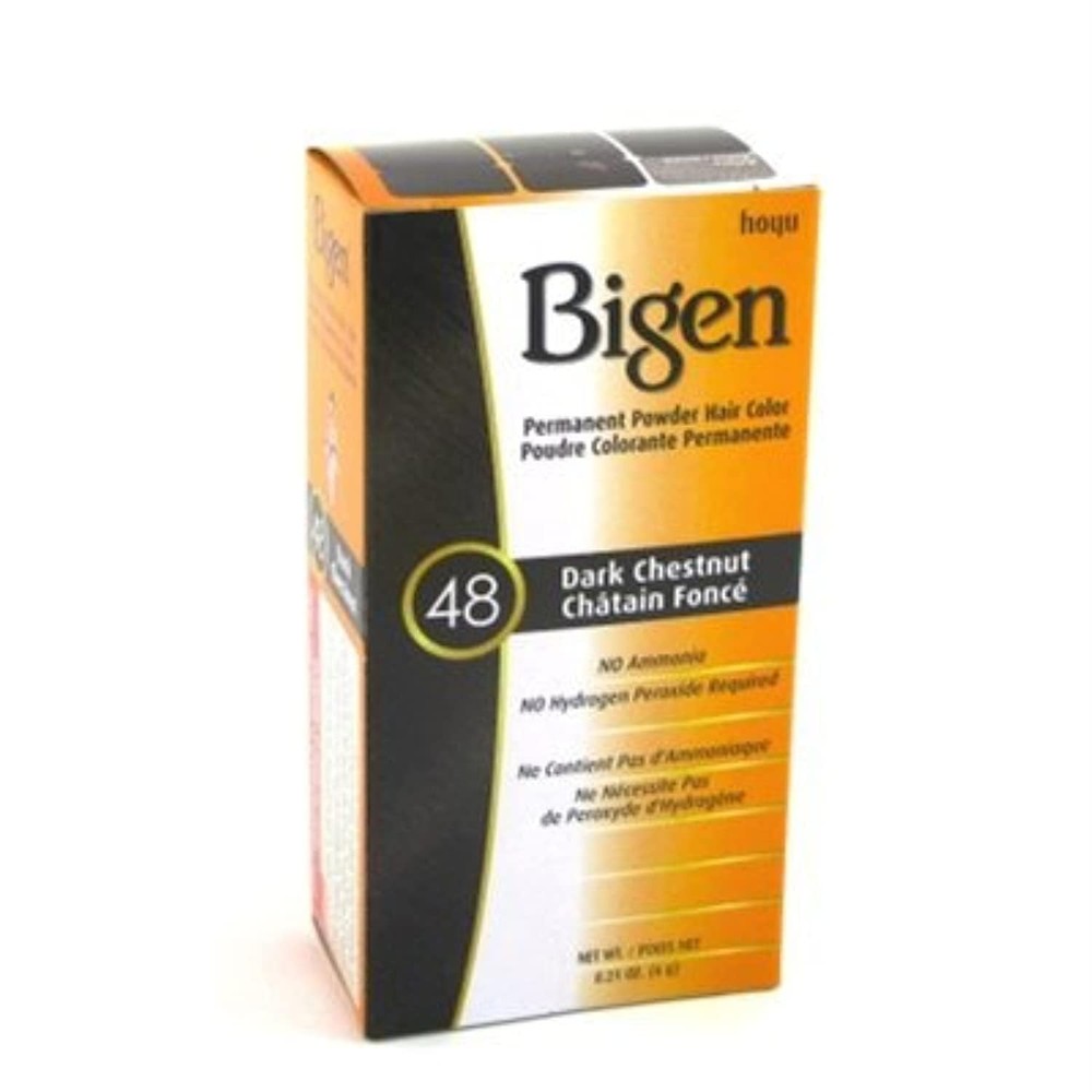 Bigen Powder Hair Color #48 Dark Chestnut 0.21oz (2 Pack)