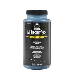 Multi-Surface Satin Acrylic Paint – Assorted Colors, 16 oz, Pure Black, Craft Su