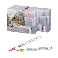 Kuretake ZIG Clean Color Real Brush 120 Colors RB-6000AT/120V Japan F/S