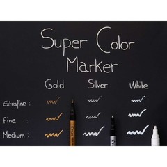 Pilot Super Color Permanent Markers Extra Fine Tip – Silver / Gold Marker Pens