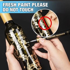 2pc Mirror Marker 2mm DIY Reflectiv Paint Pen Chrome Gold & Silver Liquid Marker