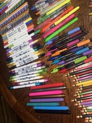 Art Supplies Lot Markers Pens Oil Pastels Crayons & More Prismacolor Crayola