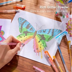 Gel Pens 240 Pack Glitter Colors 120 Refills Shuttle Art SAGGP-240 Adult Books