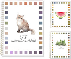 Watercolor Workbooks,16 Spiral-Bound Pages Dispersed Watercolor Workbook for Beg
