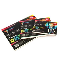 12×9 Watercolor Block, 20 Sheets, 100 Cotton, 140lb/300gsm, Rough Grain Pad