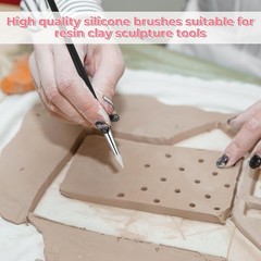 15pc Silicone Paint Brush Set Clay Sculpting Tools Rubber Pottery Nail Art 15
