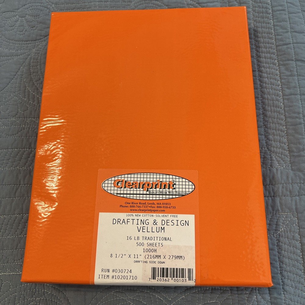 Clearprint Drafting & Design Vellum 16 LB 8.5 X 11 500 Sheets 1000H