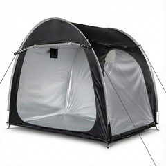 6.8×4.9FT Black Arc Bicycle Storage Shed, 210D PU Silver Coated Oxford, Black–
