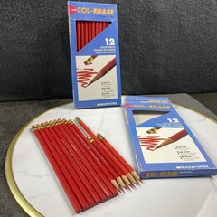 24 Sanford Col-Erase Carmine Red Erasable Colored Pencils 20050 Vtg Open Box