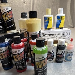 Lot of Auto Air Colors Custom Automotive Airbrush Paint Createx Supplies Mixer