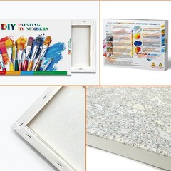 Paint by Numbers Kit for Adults with Frame, Moon Paint by Number with Easel