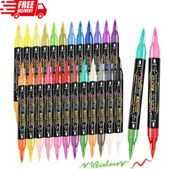 72 Colors Acrylic Paint Markers, Dual Tip Acrylic Paint Pens with Brush Tip