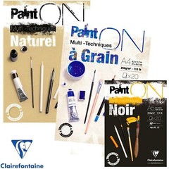 Clairefontaine 250gsm Multi Media Paper Pad Sketch Book Natural Black Grain A4 +