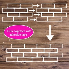4Pcs Brick Stencils for Painting Walls 17 x10 17 x 10 inches, white clear