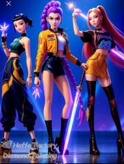 TV Show K-pop Demon Hunters Diamond Painting-Rumi,Mira,Zoey Size 7.8X11.7”