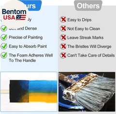 24 Pcs Foam Paint Brushes, Wood Handle Sponge Brushes for Painting, Staining, Va