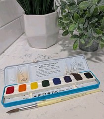 💛 Vintage Arista Water Colors 8 Half Pans Tin by Binney & Smith – Made in USA