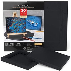 Arteza DIY Foldable Canvas Frame | Black | Sketch | 7 x 8.6- 20 Sheets