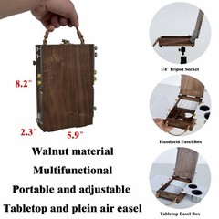 Tabletop Easel Box with Watercolor Palette Empty, Portable Travel Easel for
