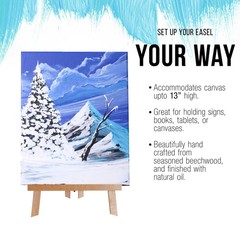 14″ Medium Tabletop Wood Display Stand A-Frame Artist Easel, Beechwood Tripod