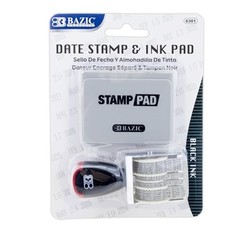 BAZIC Date Stamp with Black Ink Pad, 12-Year Date Range, 1″ x 0.15″ Impression