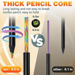 Art Supplies for Kids Teens Adults, 12 Rainbow Pencils Drawing Supplies, Jumb…