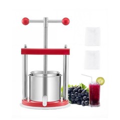 0.44 Gal/1.65L Fruit Wine Press, 2 Stainless Steel Barrels, Manual Juice Mak…