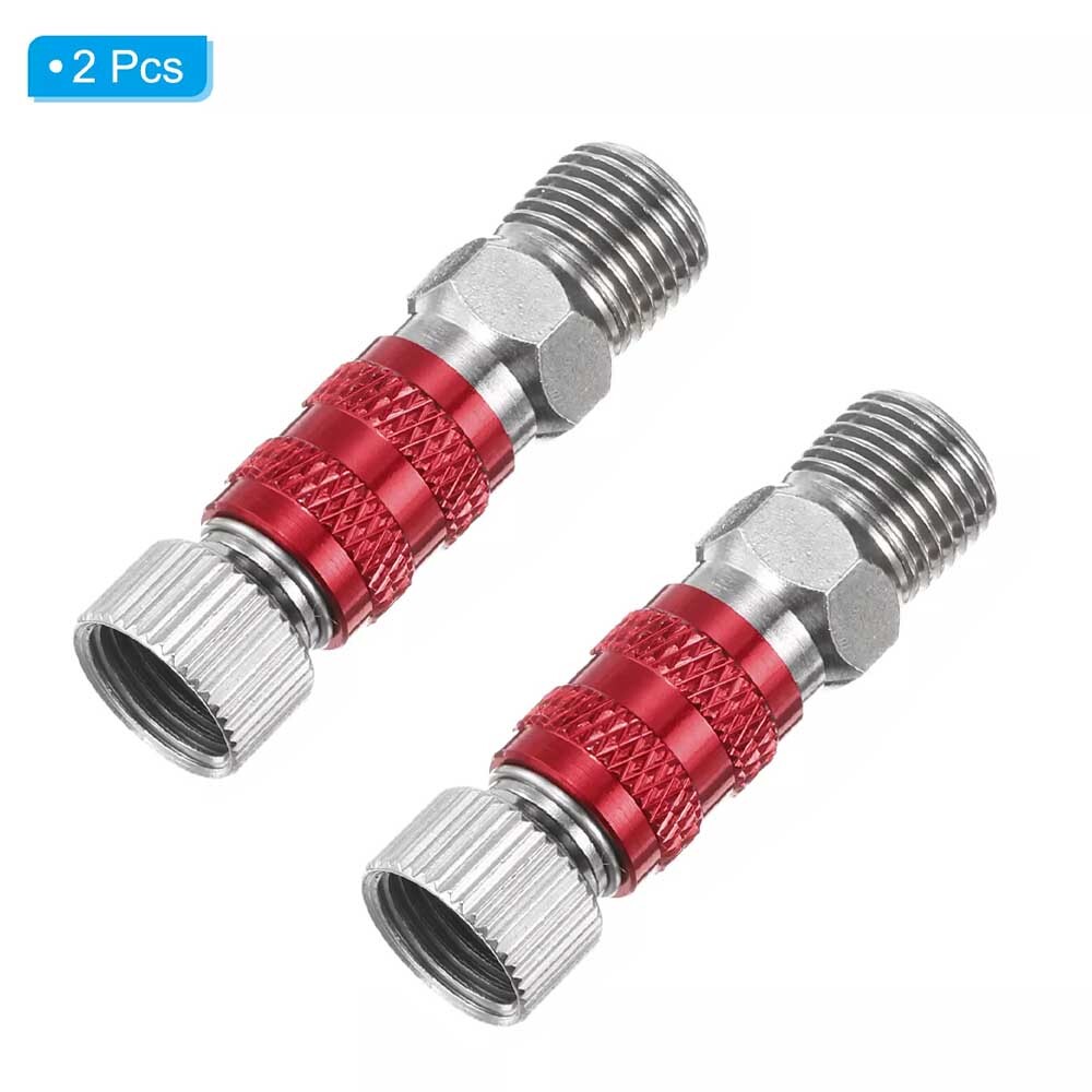 2Pcs 1/8 Air Brush Connector Adapters, 2pcs Air Brush Quick Connect, Blue & Red