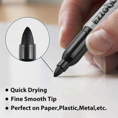 Permanent Markers Bulk, Permanent Marker Bulk Pack of 72, 12 Assorted Colors, Fi