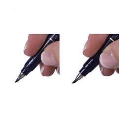Tombow 62038 Fudenosuke Brush Pens, Hard and Soft Tip Brush Pens, Black, 2 Pack