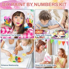 4 Pack Framed Painting By Numbers Kit Full Drill Wall Art Decor Kids