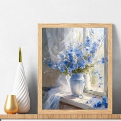 Natuyalo Paint by Numbers Kit for Adults – Blue Flower 16×20 inches, ART-01