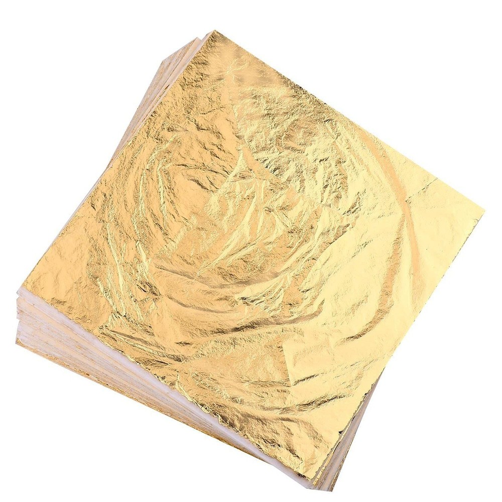 Homepal 100pcs Imitation Gold Leaf for Arts, Gilding Crafting, Painting, Furn…