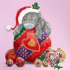 CraftBuddyUS CCK-MTY134: Bauble Bliss Tatty Teddy Crystal Art Card Kit 18x18cm